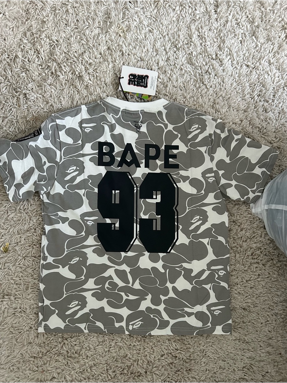 BAPE Miami Camo Short Sleeve Tee - Gray & White - Picture 2 of 6